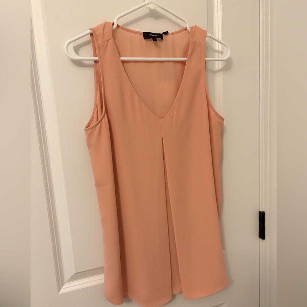 THEORY NWT V-Neck Silk Sleeveless Top